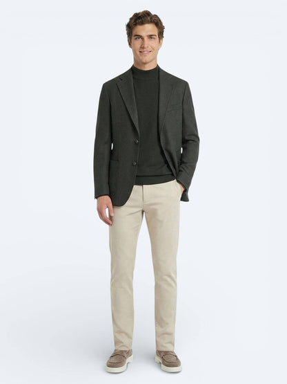 Haki Modern Fit Yün Karışımlı Ceket