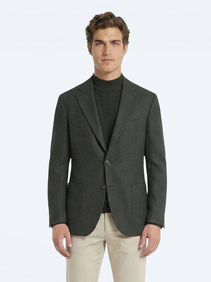 Haki Modern Fit Yün Karışımlı Ceket