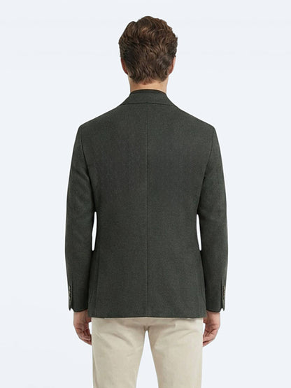 Haki Modern Fit Yün Karışımlı Ceket