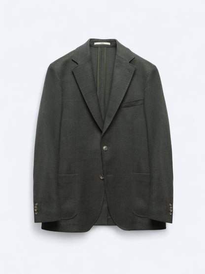 Haki Modern Fit Yün Karışımlı Ceket