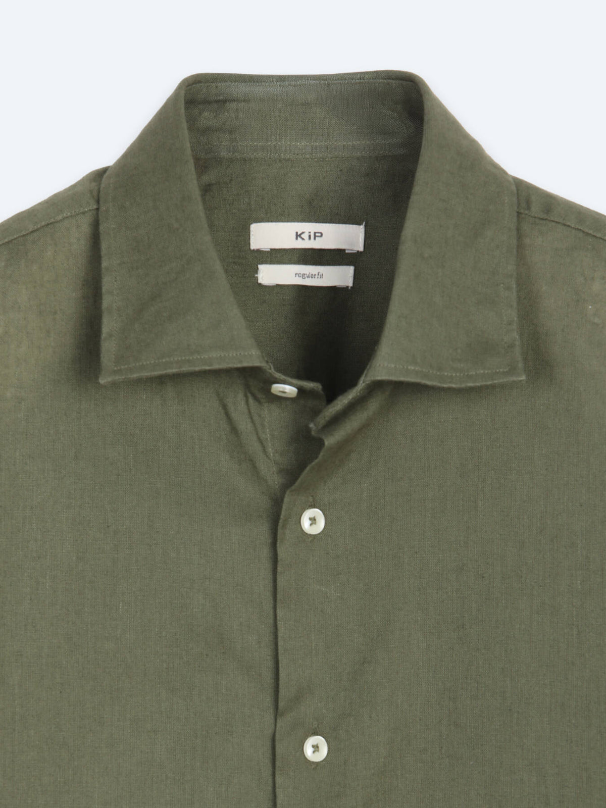 Haki Regular Fit Uzun Dokuma Casual Pamuk Karışımlı Gömlek