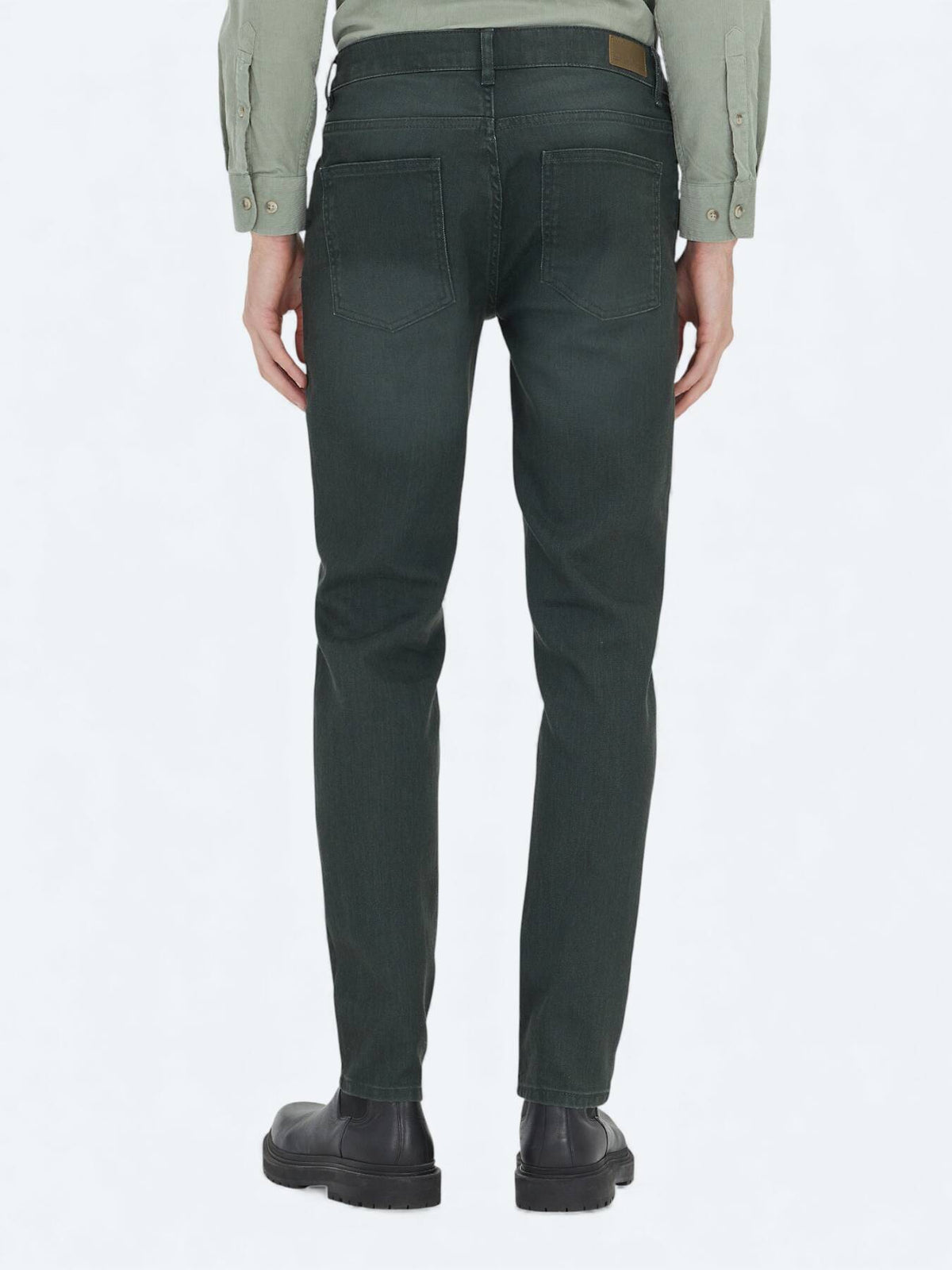 Haki Slim Fit Denim Pamuk Karışımlı Pantolon