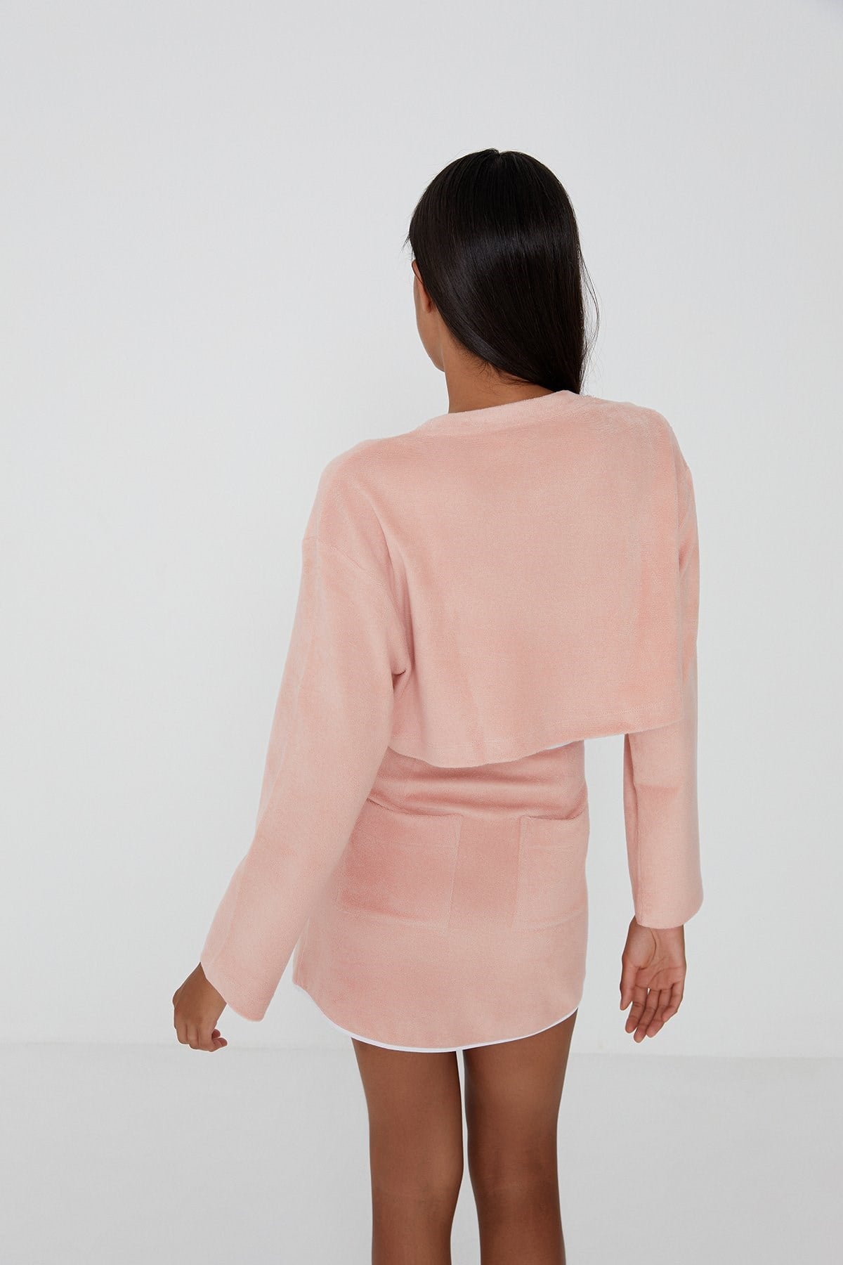 Havlu Kumaş Pudra Sweatshirt