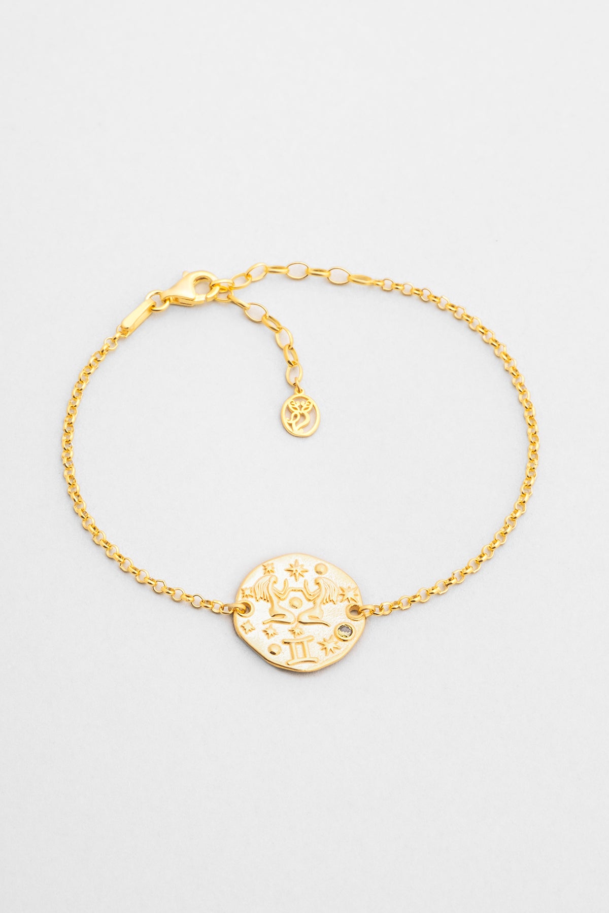 Ikizler Burcu 18 Ayar Sarı Altın Kaplama 20 Cm Gümüş Bileklik 07310220444