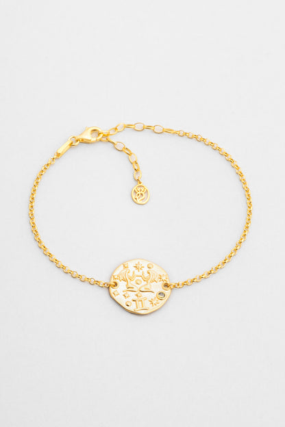 Ikizler Burcu 18 Ayar Sarı Altın Kaplama 20 Cm Gümüş Bileklik 07310220444