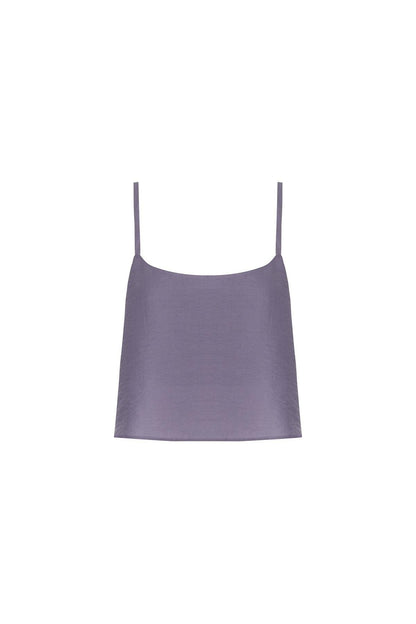 Ince Askılı Indigo Crop Top