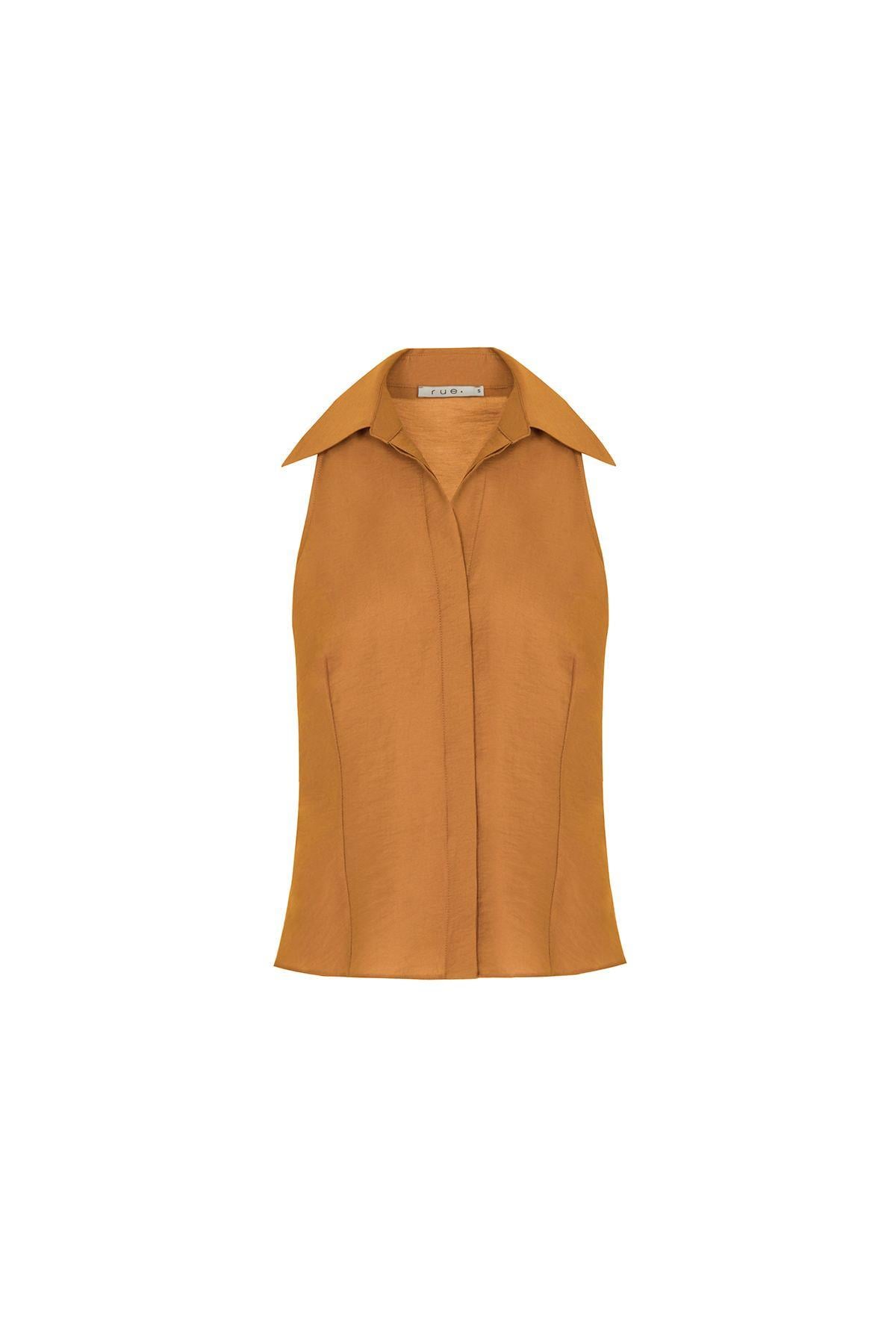 Ince Askılı Rahat Form Tütün Crop Top