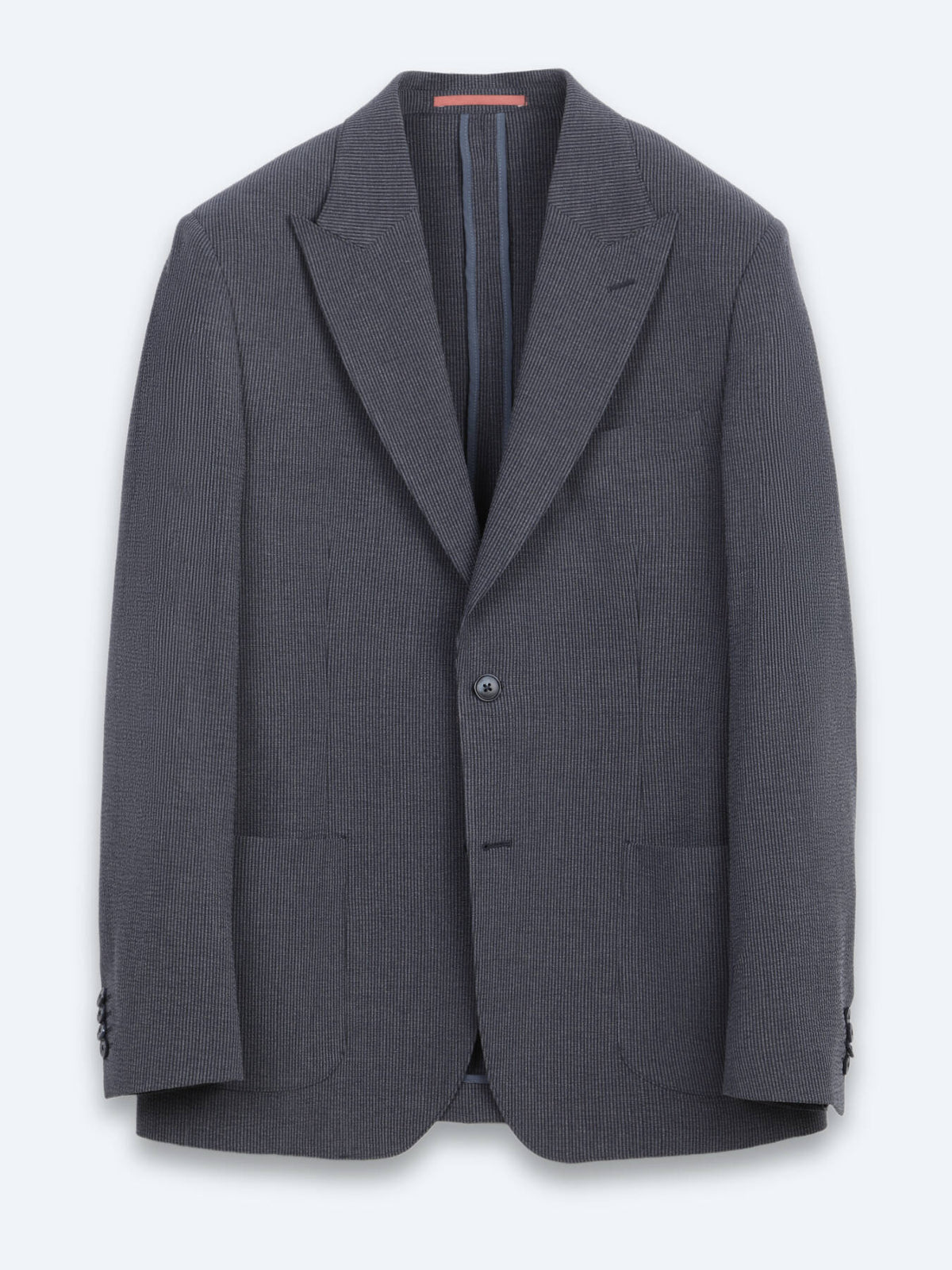 Indigo Çizgili Modern Fit Takım Elbise