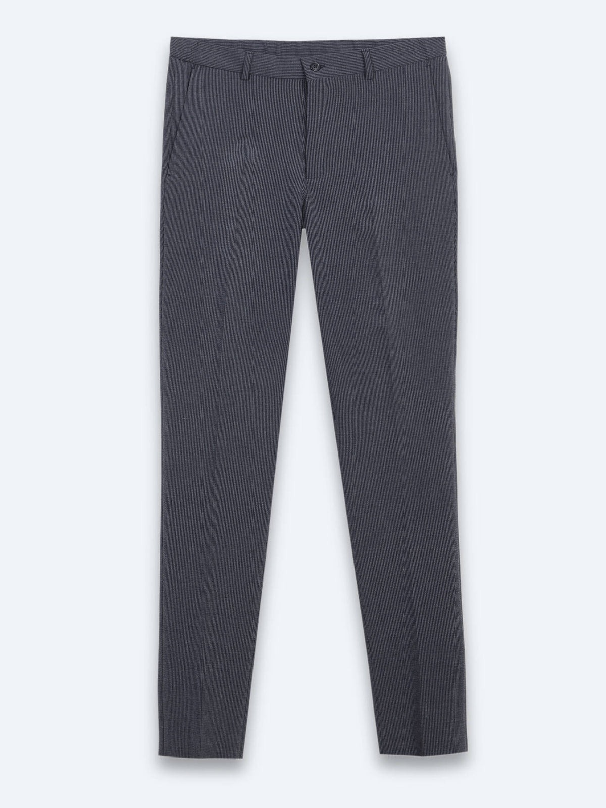 Indigo Çizgili Modern Fit Takım Elbise