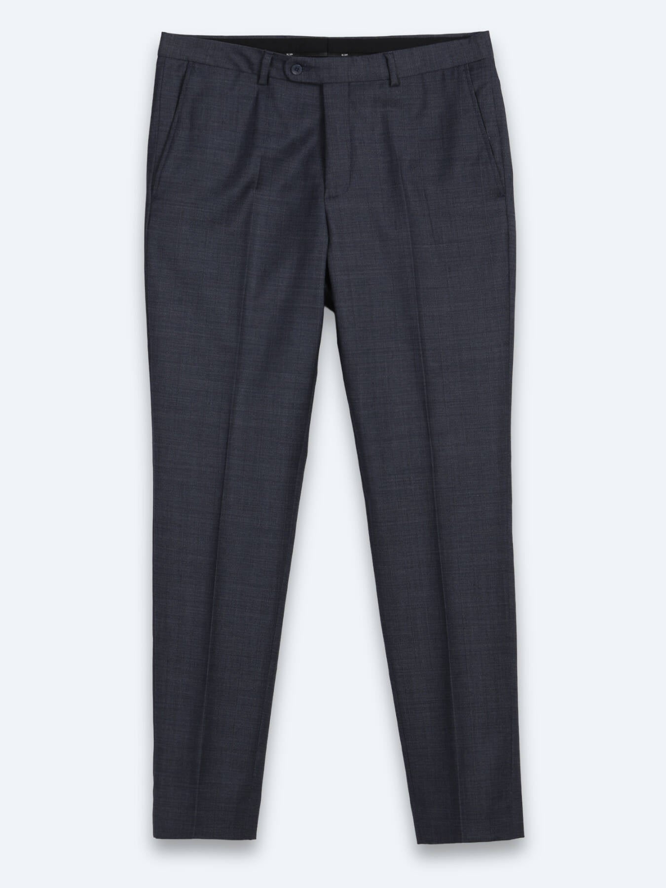 Indigo Çizgili Modern Fit Yün Karışımlı Takım Elbise