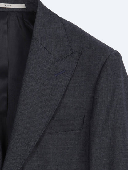 Indigo Çizgili Modern Fit Yün Karışımlı Takım Elbise