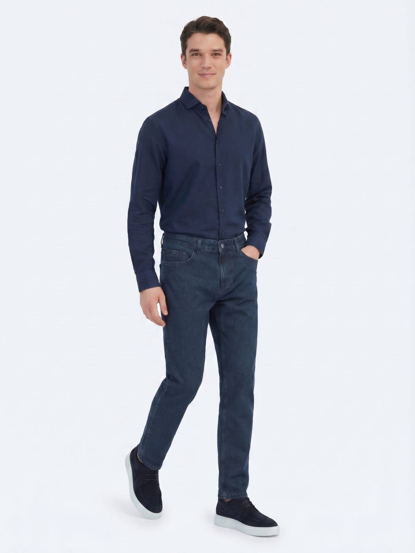 Indigo Regular Fit Denim %100 Pamuk Pantolon
