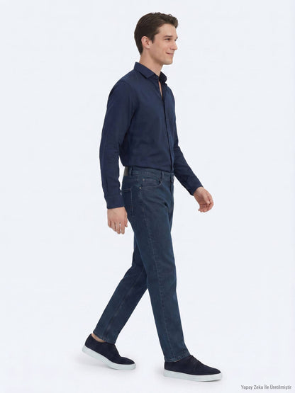 Indigo Regular Fit Denim %100 Pamuk Pantolon