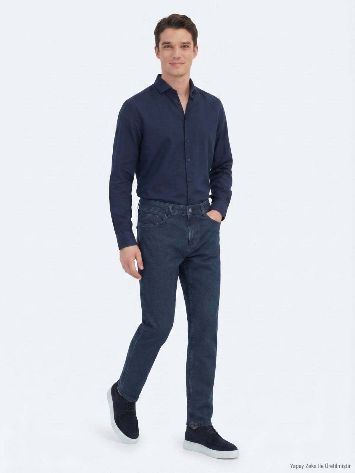 Indigo Regular Fit Denim %100 Pamuk Pantolon