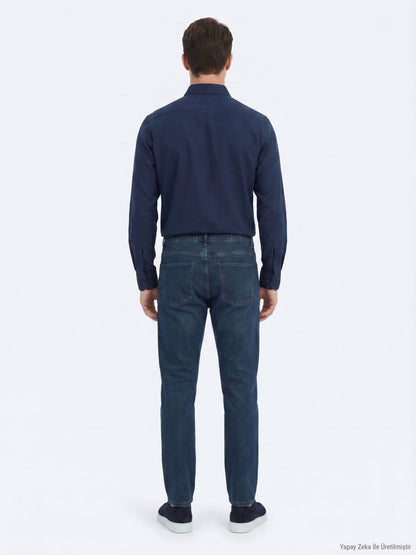 Indigo Regular Fit Denim %100 Pamuk Pantolon