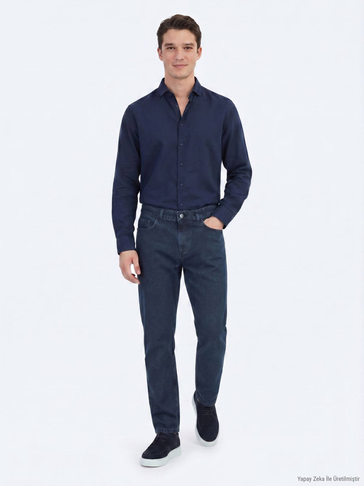 Indigo Regular Fit Denim %100 Pamuk Pantolon
