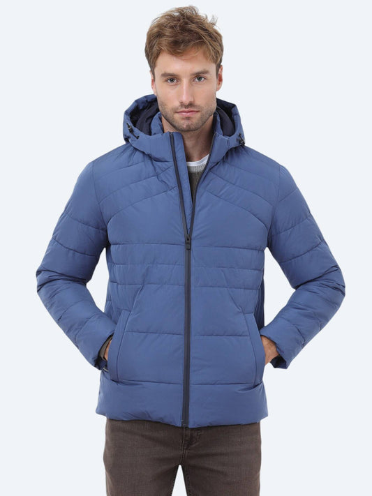 Indigo Regular Fit Kapüşonlu Casual Dokuma Mont