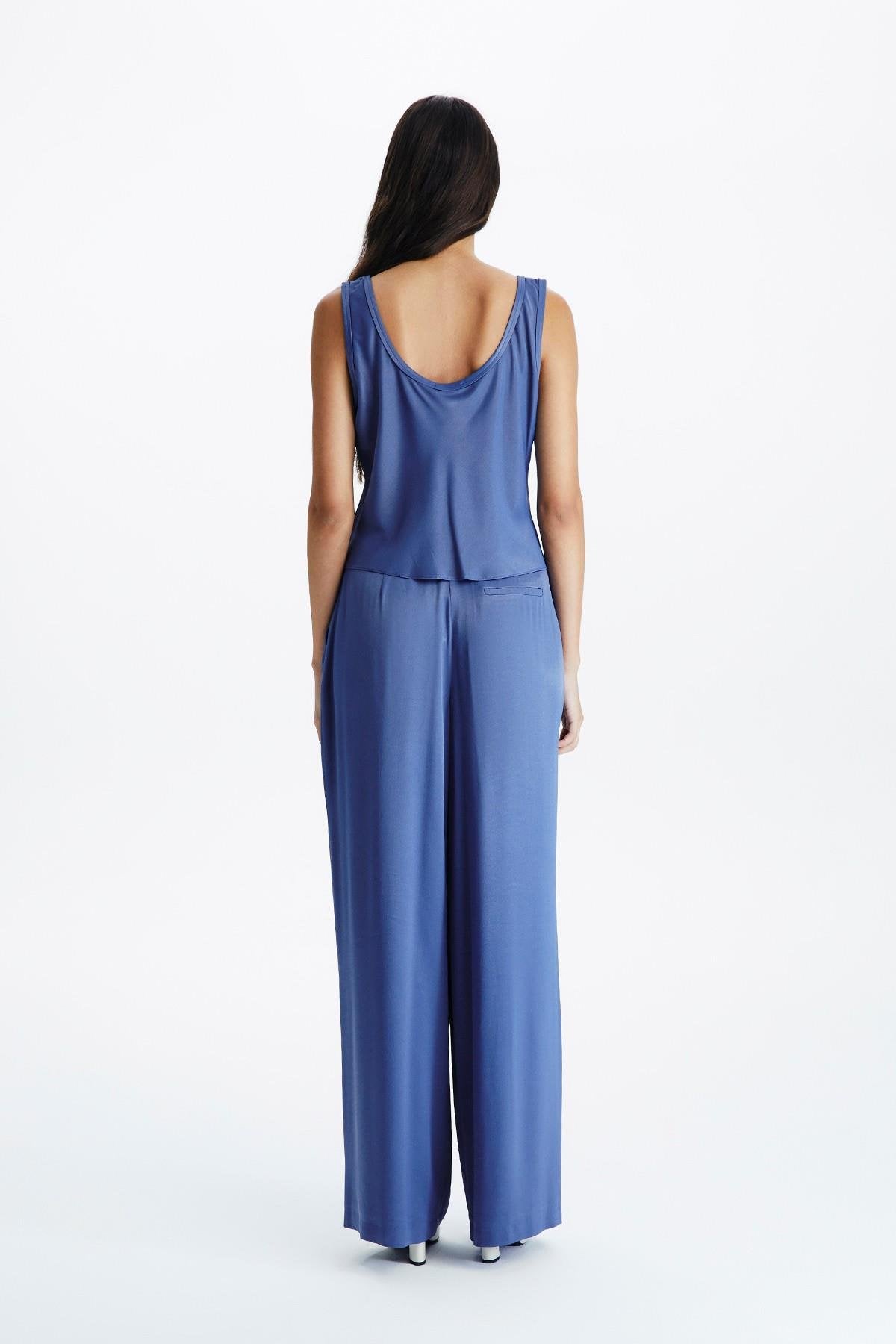 Indigo Saten Top