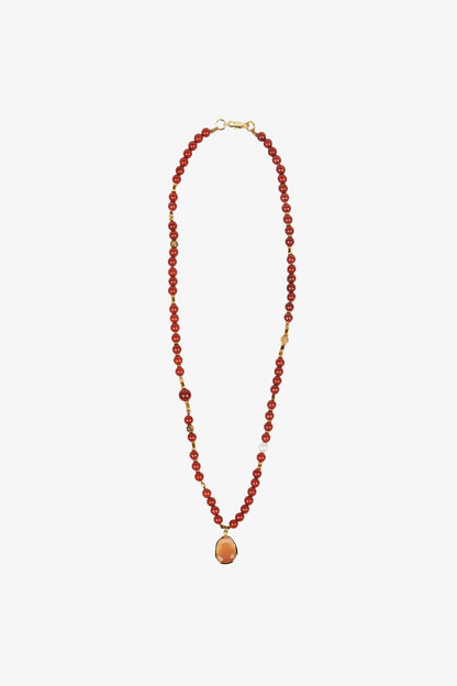 Jasper Taşlı Otantik Pirinç Kolye
