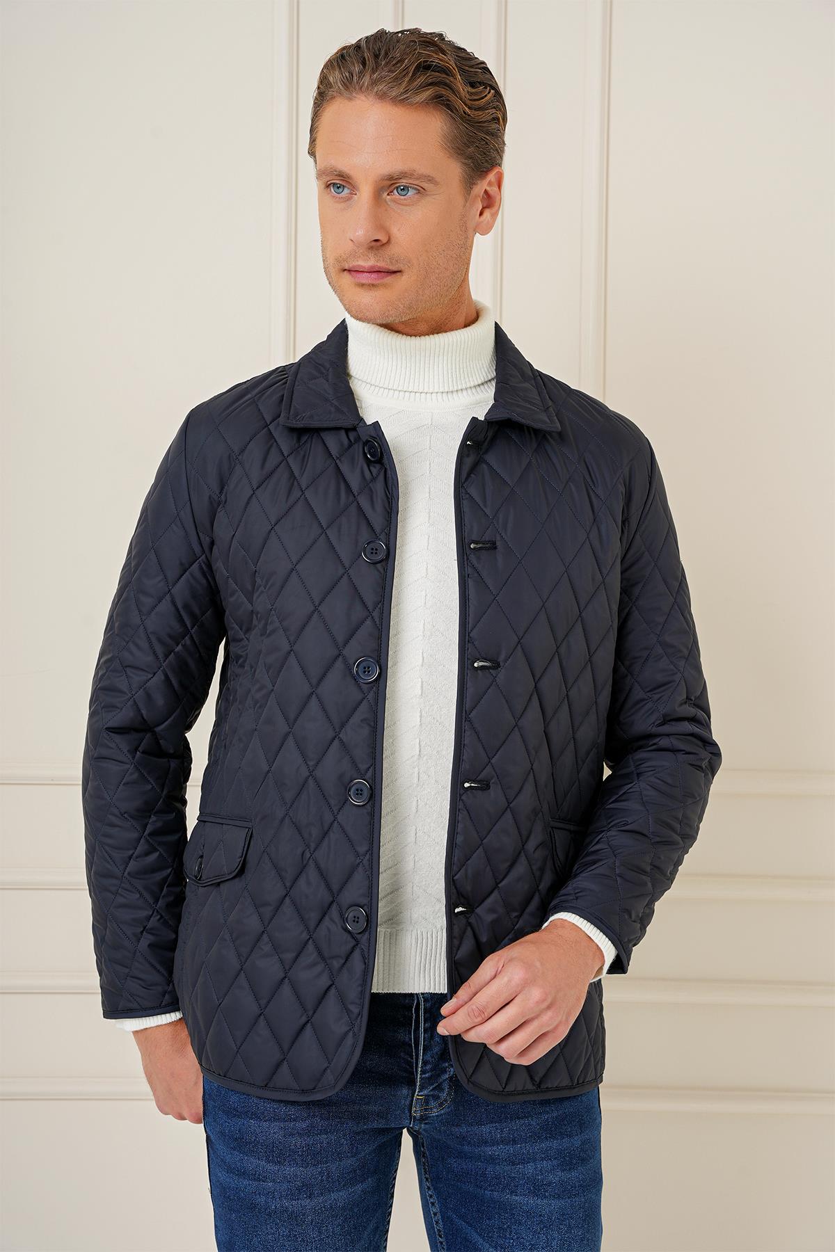 Ka 081 Slim Fit Lacivert Spor Kaban