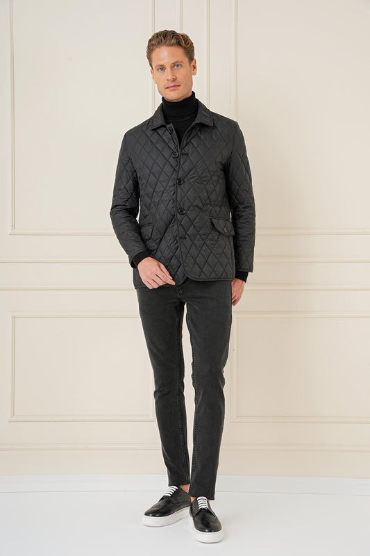 Ka 081 Slim Fit Siyah Spor Kaban