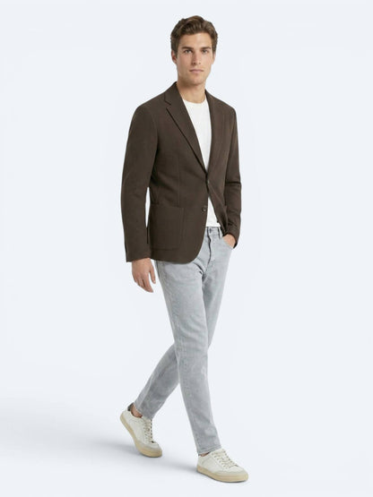 Kahverengi Çizgili Comfort Fit Ceket