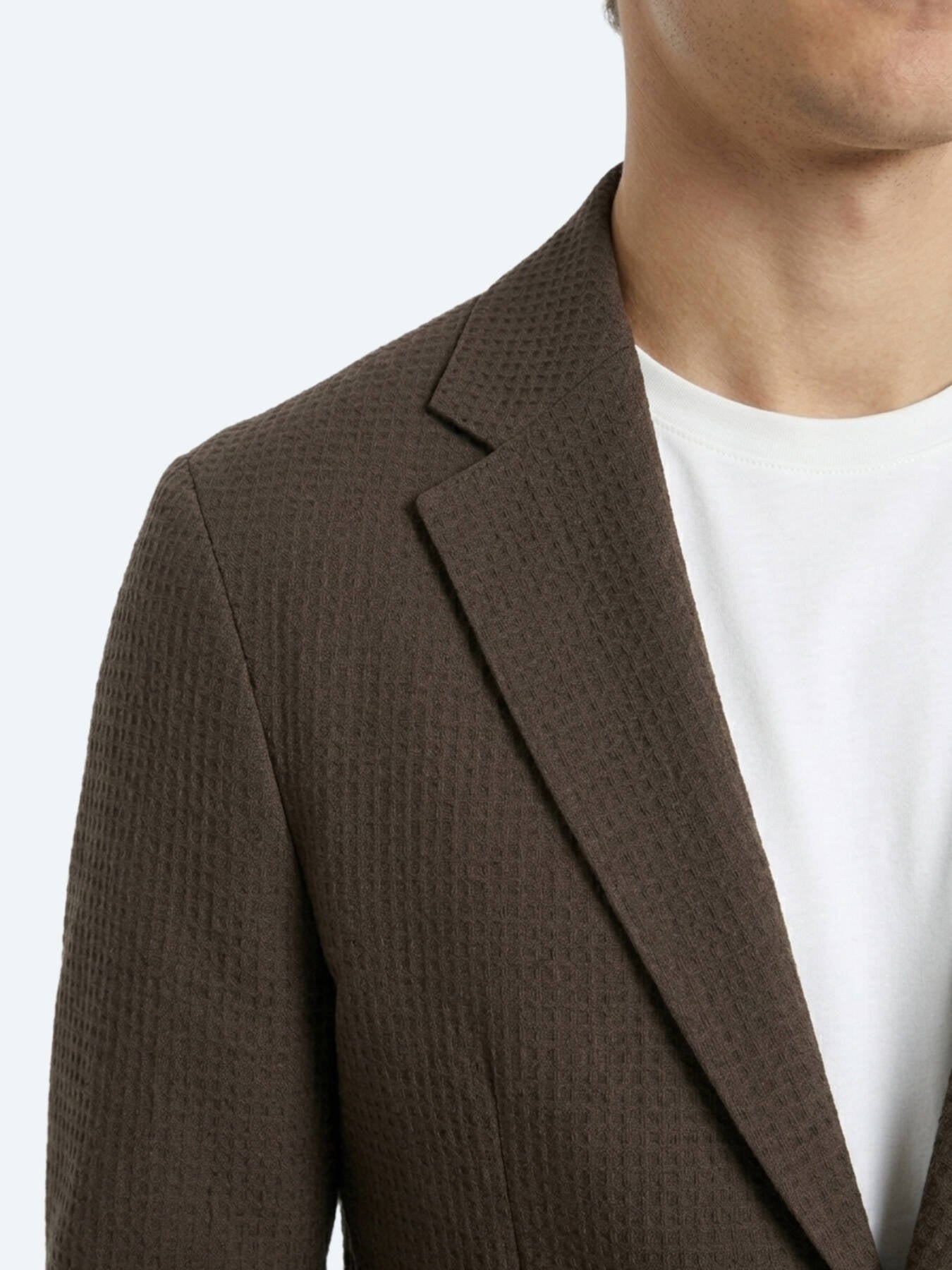 Kahverengi Çizgili Comfort Fit Ceket