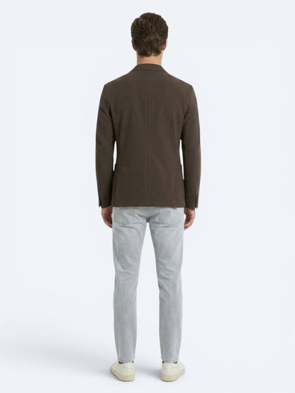 Kahverengi Çizgili Comfort Fit Ceket