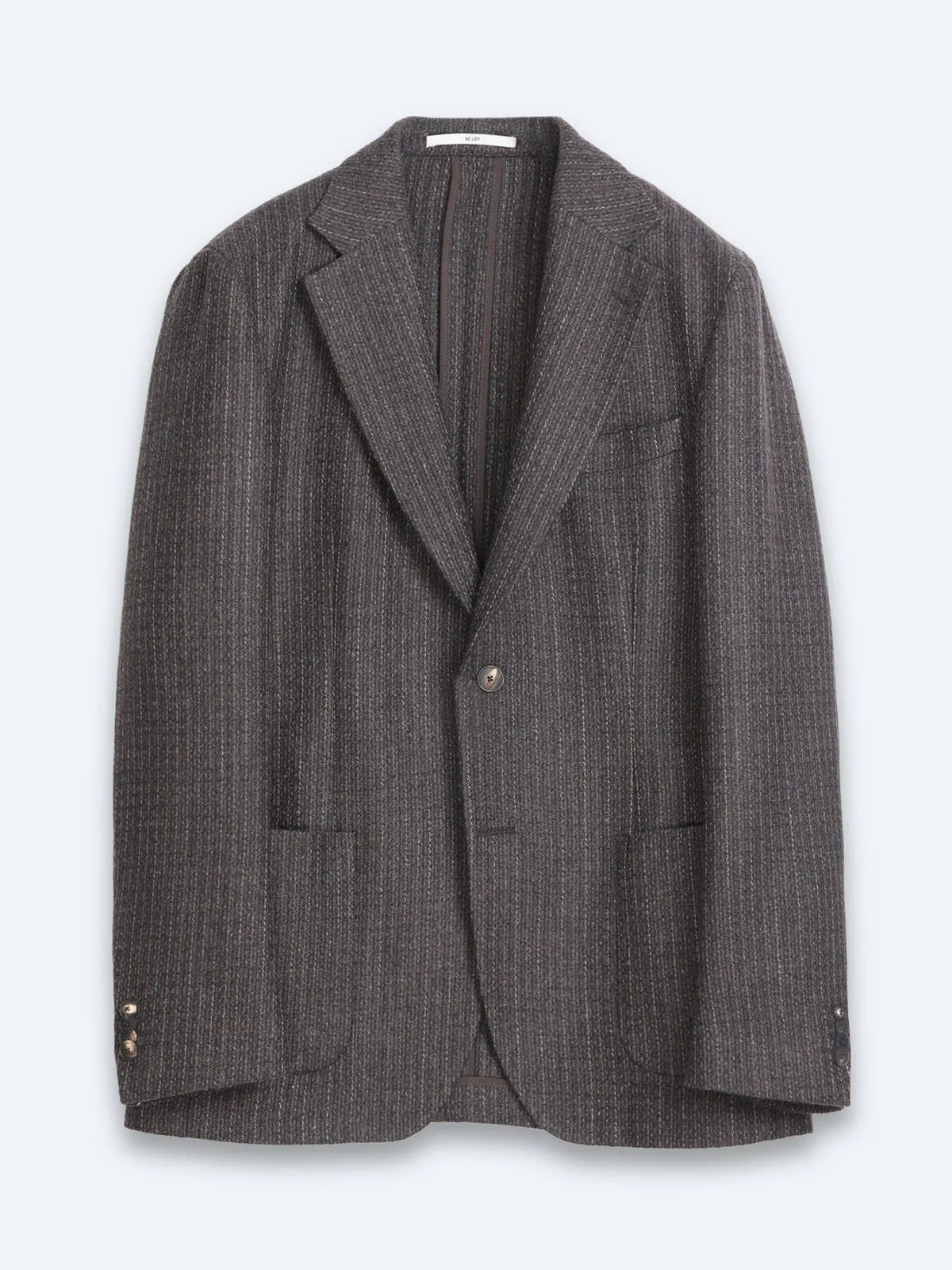 Kahverengi Desenli Modern Fit Yün Karışımlı Ceket