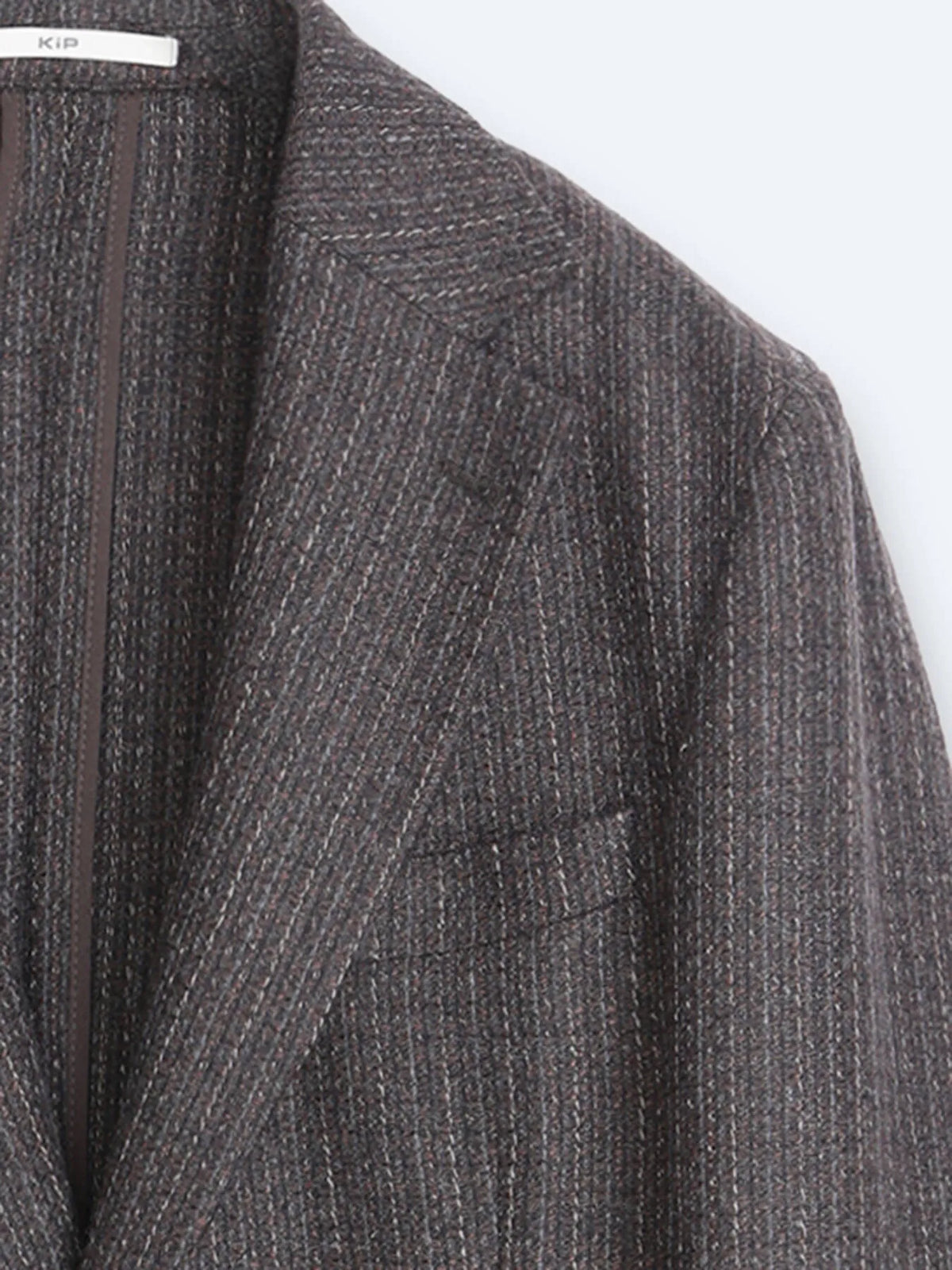 Kahverengi Desenli Modern Fit Yün Karışımlı Ceket