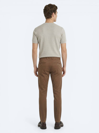 Kahverengi Dokuma Jogging Fit Casual Pamuk Karışımlı Pantolon