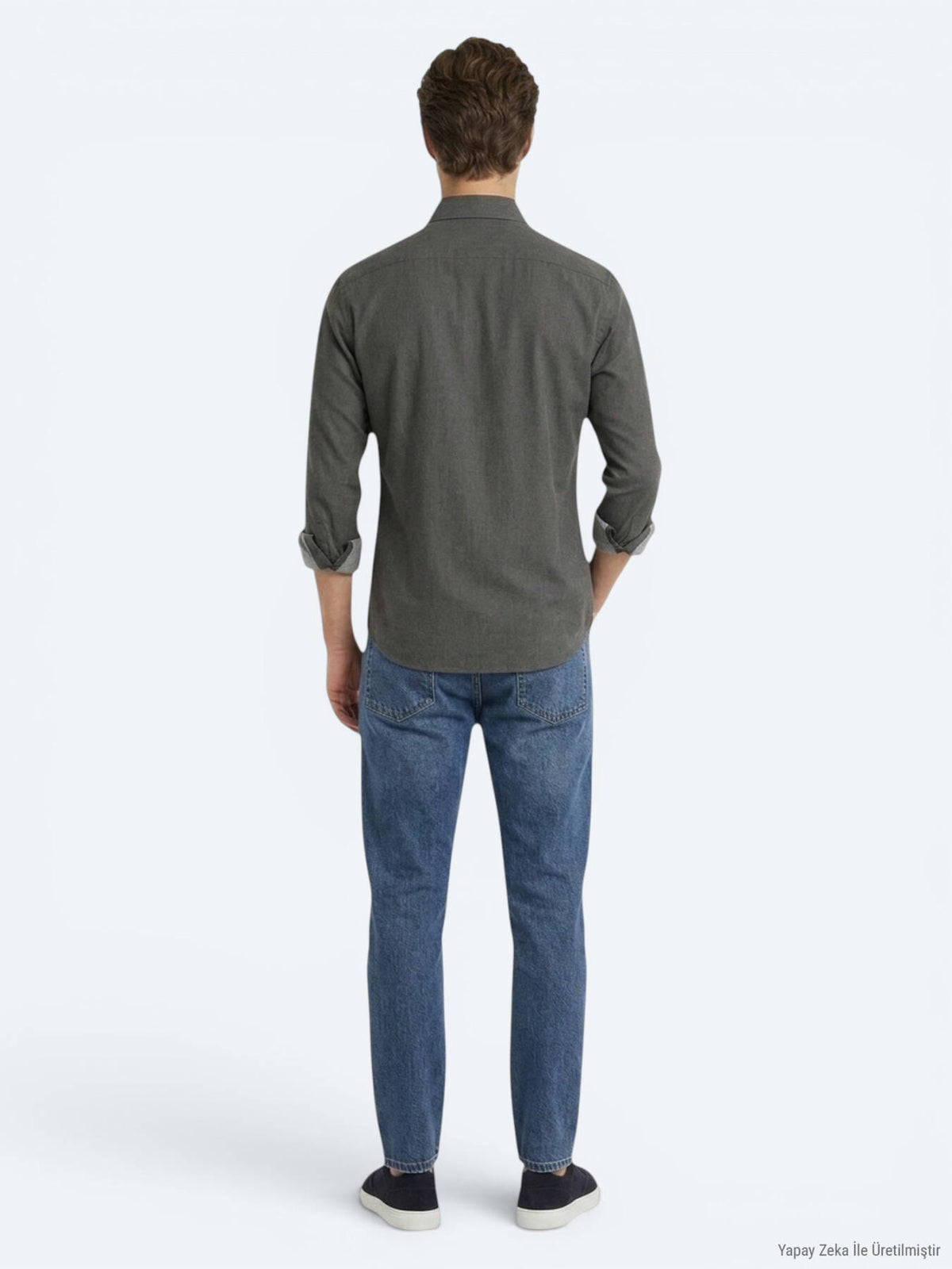 Kahverengi Düz Regular Fit Uzun Dokuma Casual Pamuk Karışımlı Gömlek