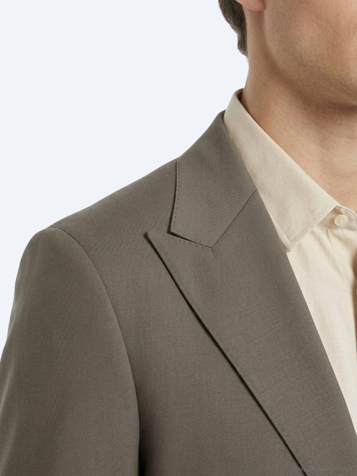 Kahverengi Kareli Modern Fit %100 Yün Takım Elbise