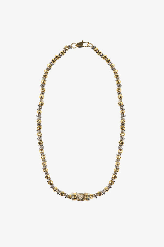 Kalp Figürlü Gold Gümüş Kolye