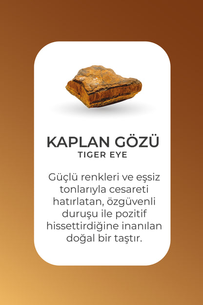 Doğal Kaplan Gözü Taşlı 24 Cm Gümüş Tesbih F57569999