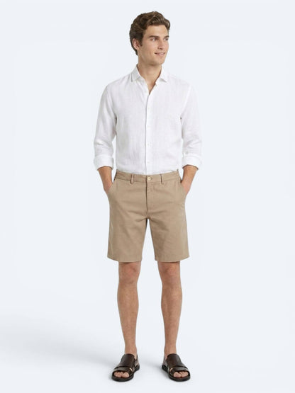Karamel Düz Kumaş Jogging Fit Casual Bermuda