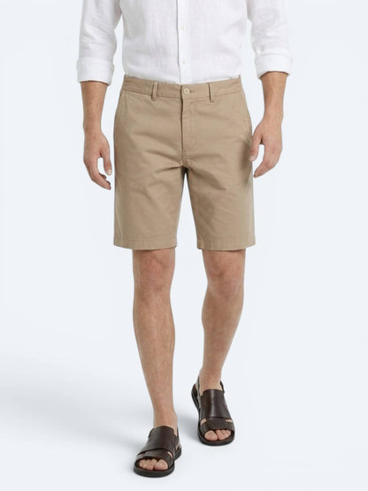 Karamel Düz Kumaş Jogging Fit Casual Bermuda