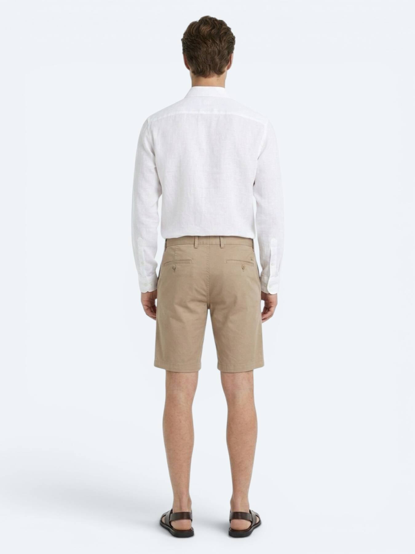 Karamel Düz Kumaş Jogging Fit Casual Bermuda