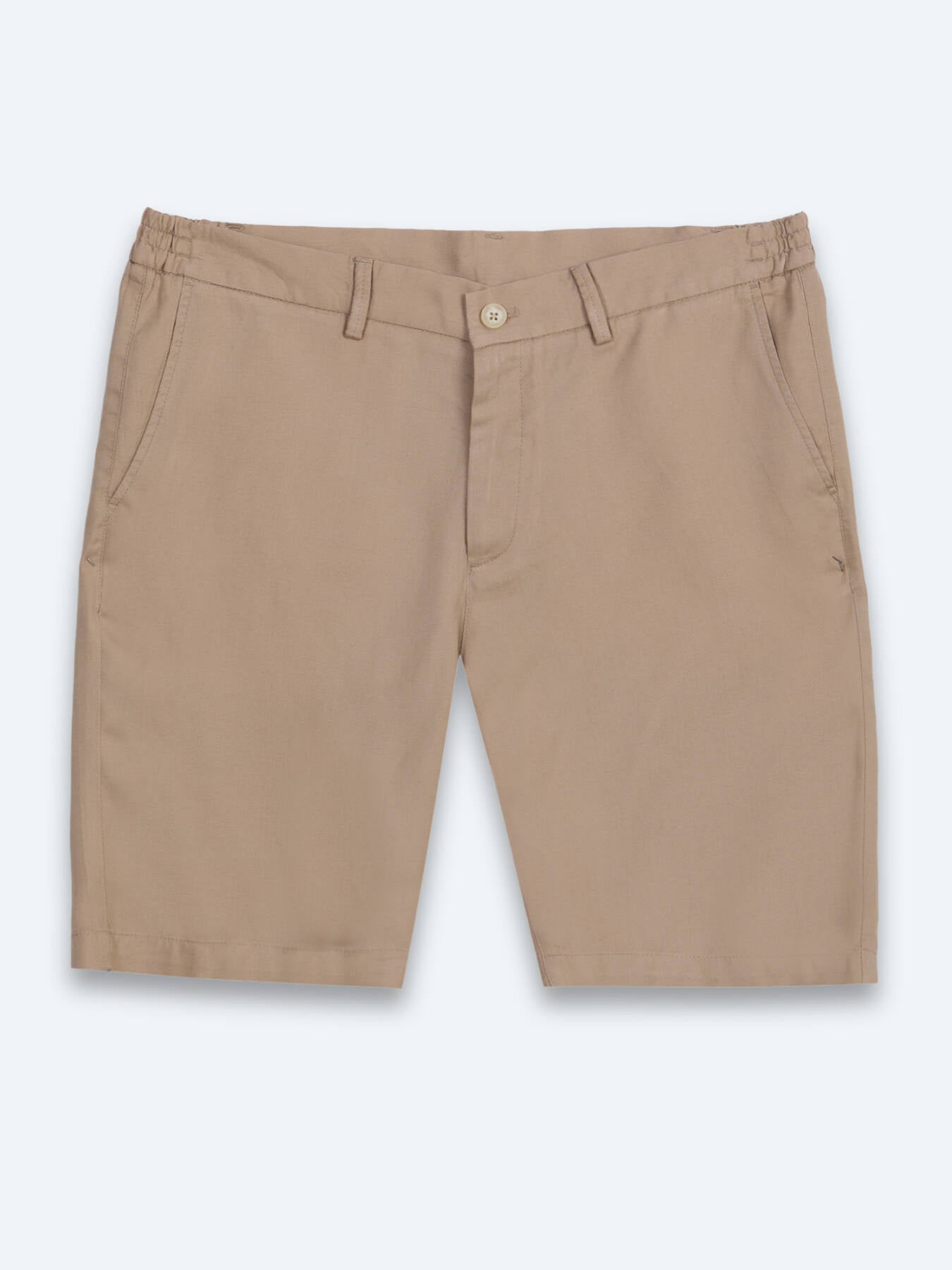 Karamel Düz Kumaş Jogging Fit Casual Bermuda
