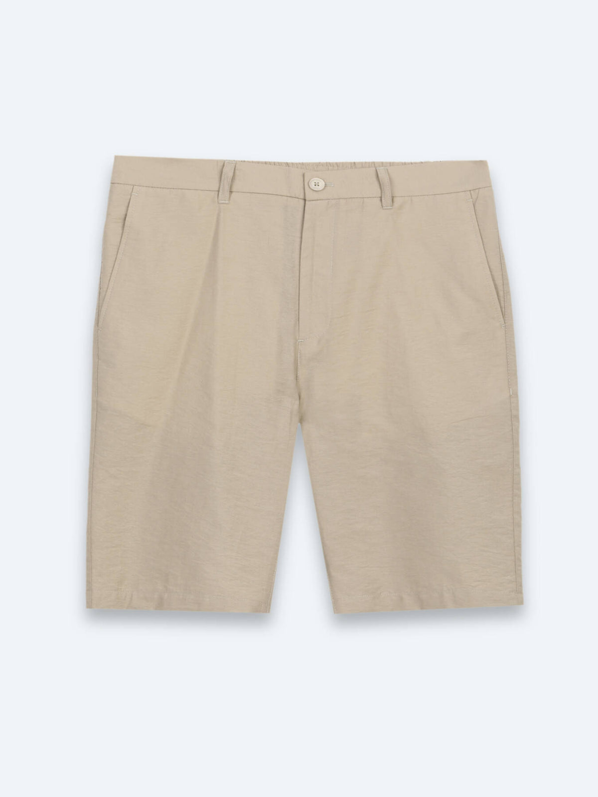 Karamel Düz Kumaş Jogging Fit Casual Pamuk Karışımlı Bermuda