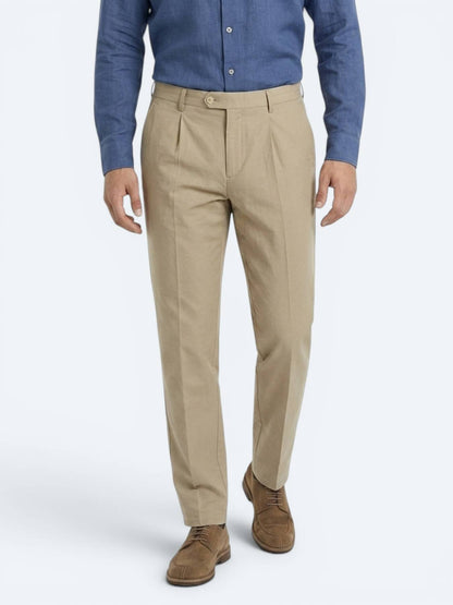 Karamel Kumaş Relaxed Fit Casual Pamuk Karışımlı Pantolon