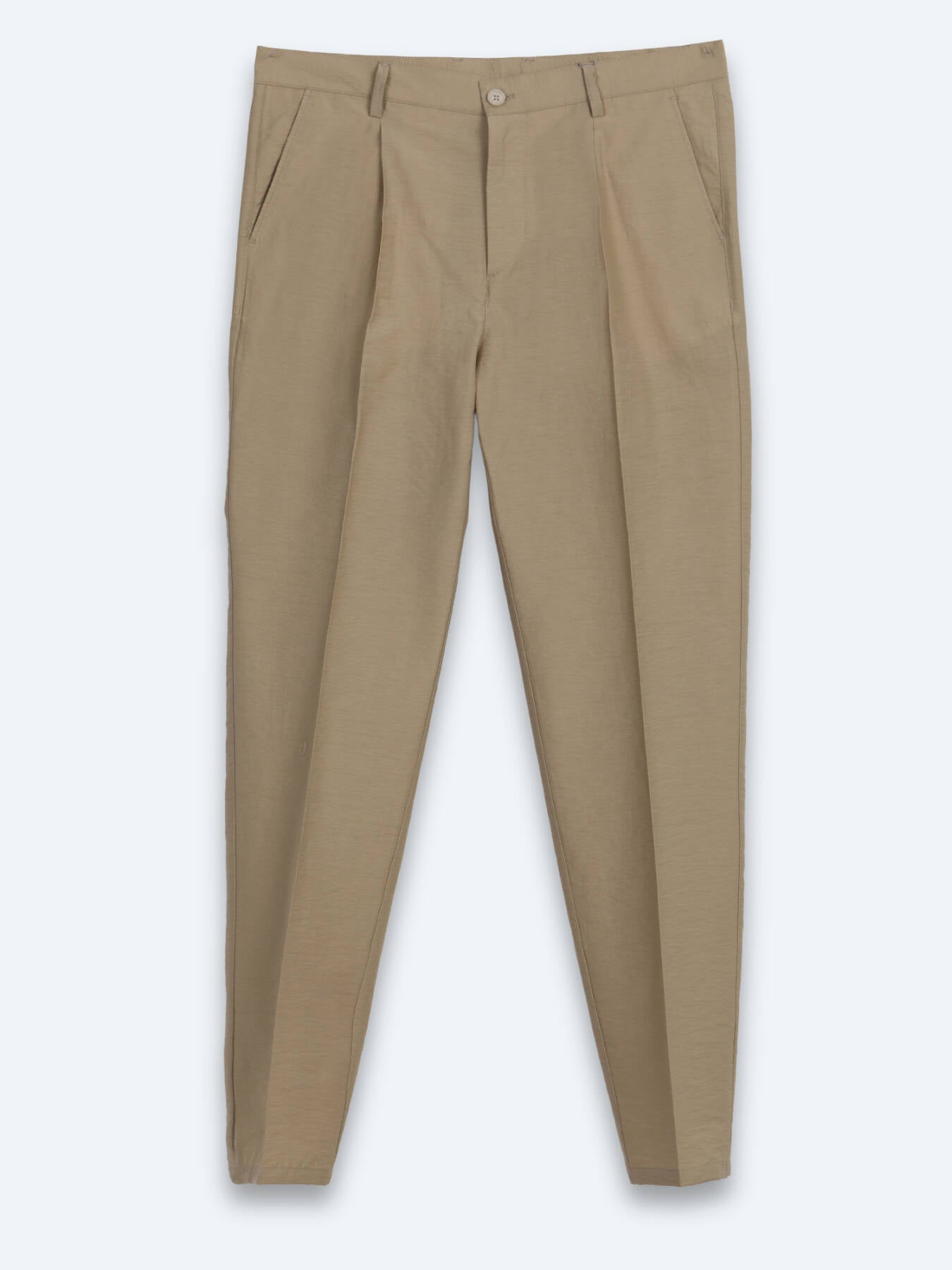 Karamel Kumaş Relaxed Fit Casual Pamuk Karışımlı Pantolon