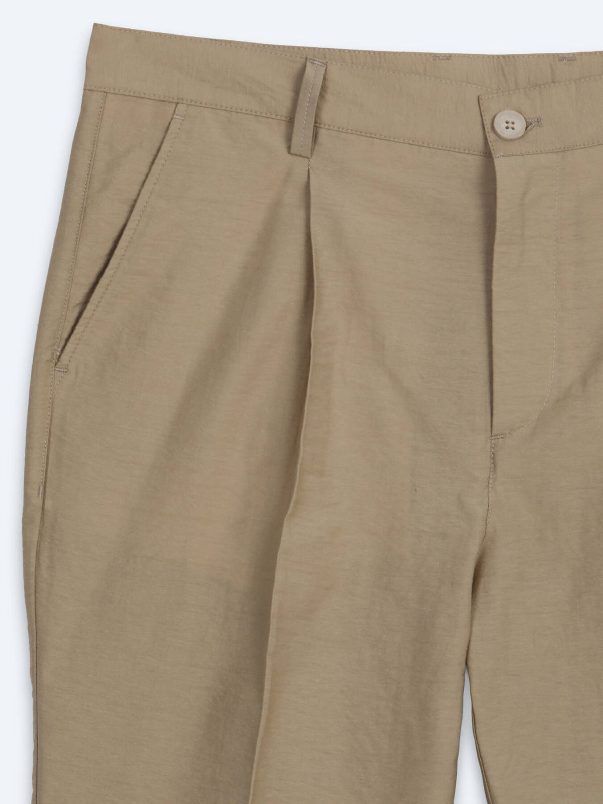 Karamel Kumaş Relaxed Fit Casual Pamuk Karışımlı Pantolon