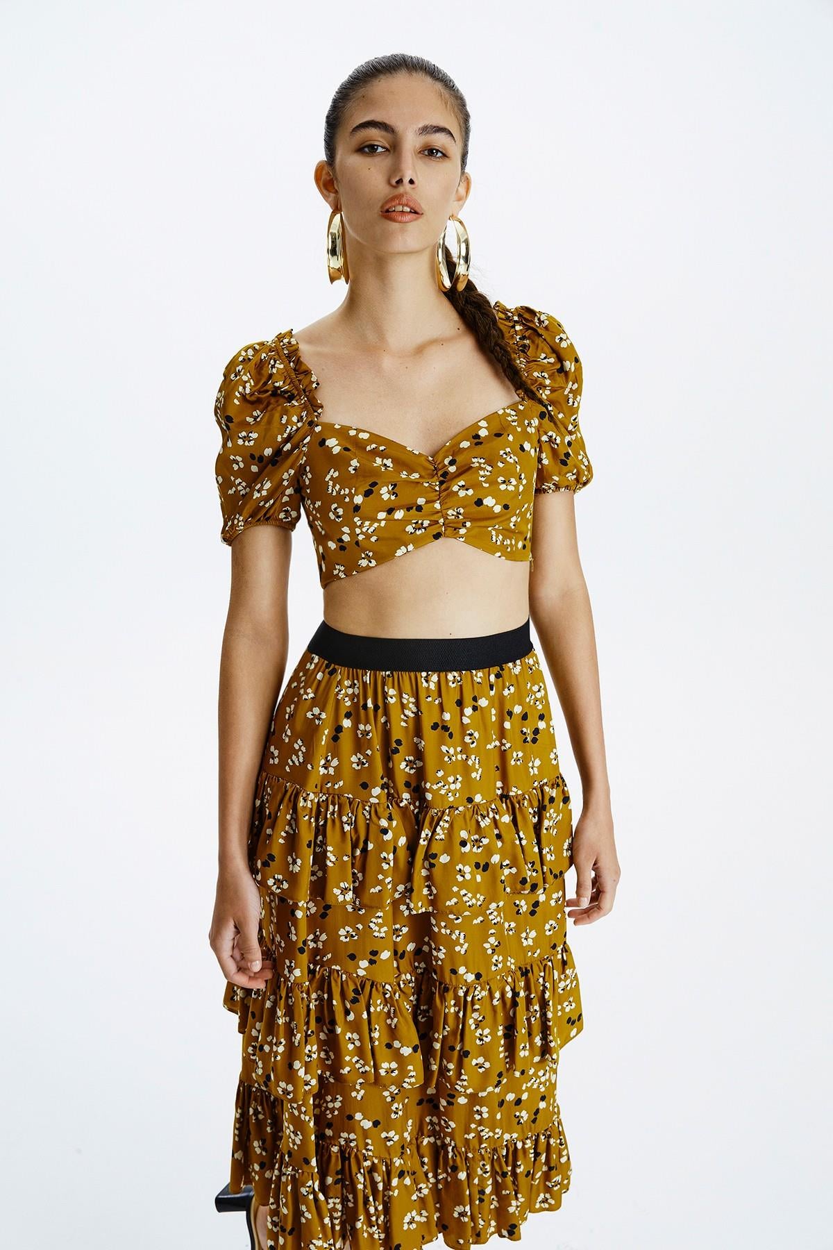 Karpuz Kol Taba Crop Bluz