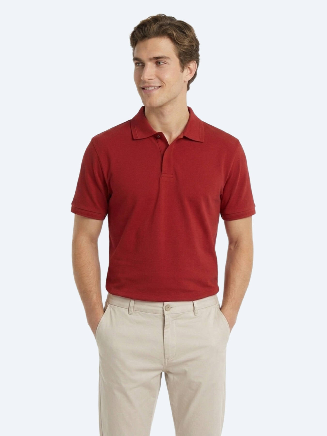Kiremit Düz %100 Pamuk T-shirt
