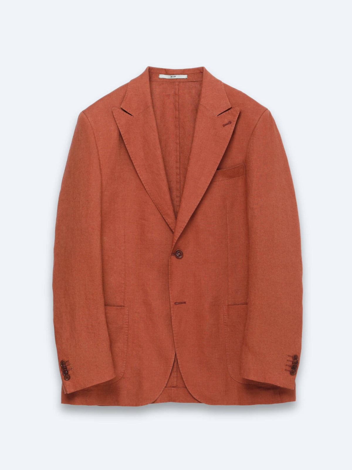 Kiremit Düz Modern Fit %100 Keten Ceket