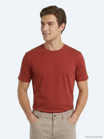 Kiremit Düz T-shirt