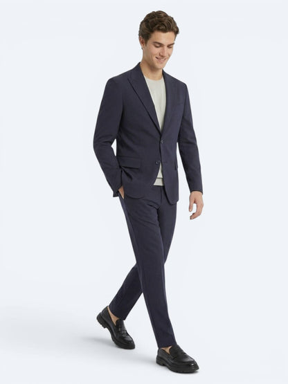 Koyu Gri Düz Modern Fit Örme Takım Elbise