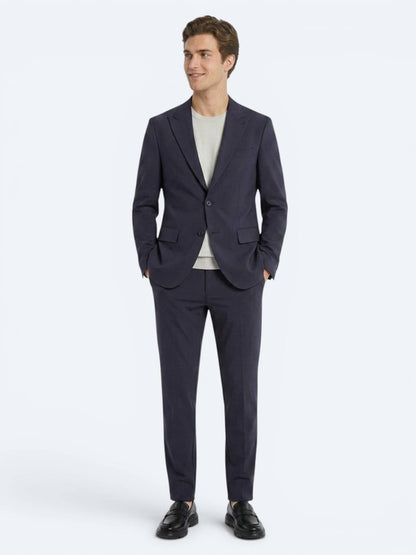 Koyu Gri Düz Modern Fit Örme Takım Elbise
