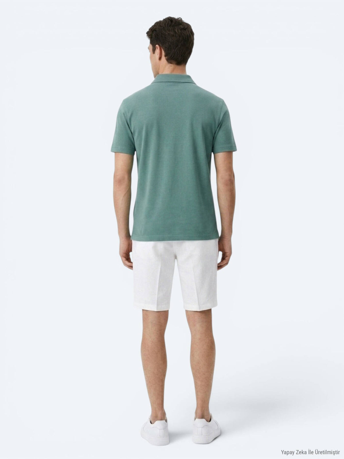 Koyu Haki Düz Pamuk Karışımlı T-shirt